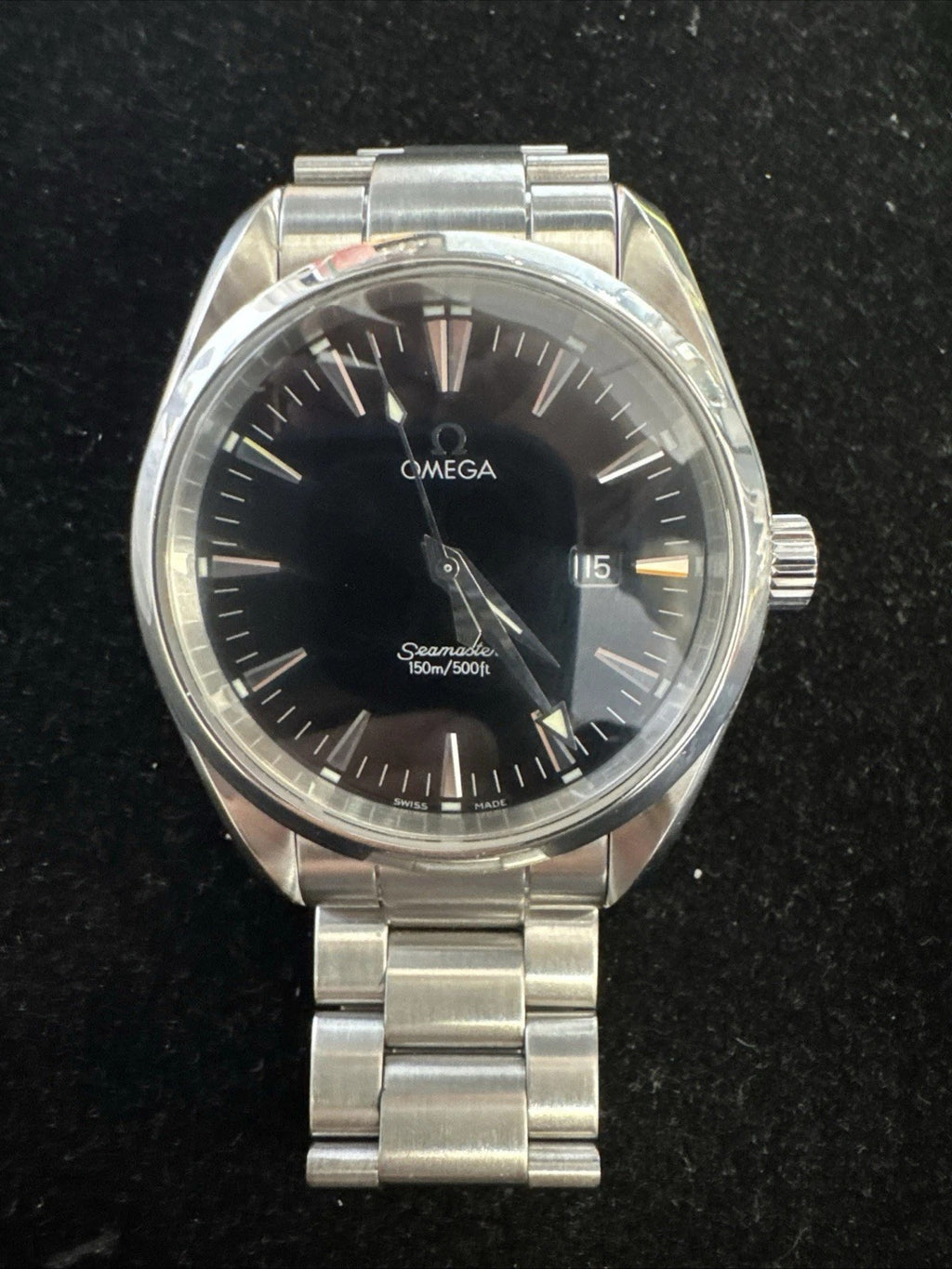 Omega Seamaster Aqua Terra Blck Dial Quartz 40mm Watch Excellent Condition R191