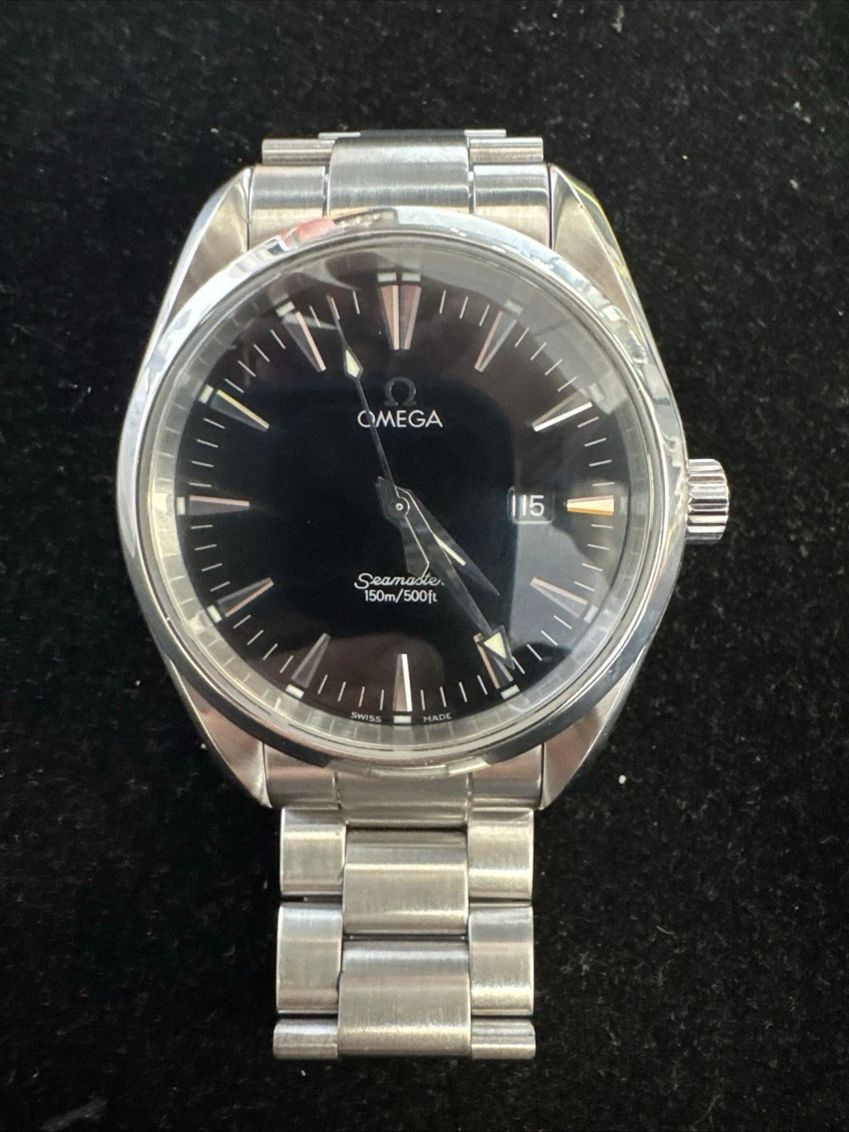 Omega Seamaster Aqua Terra Blck Dial Quartz 40mm Watch Excellent Condition R191