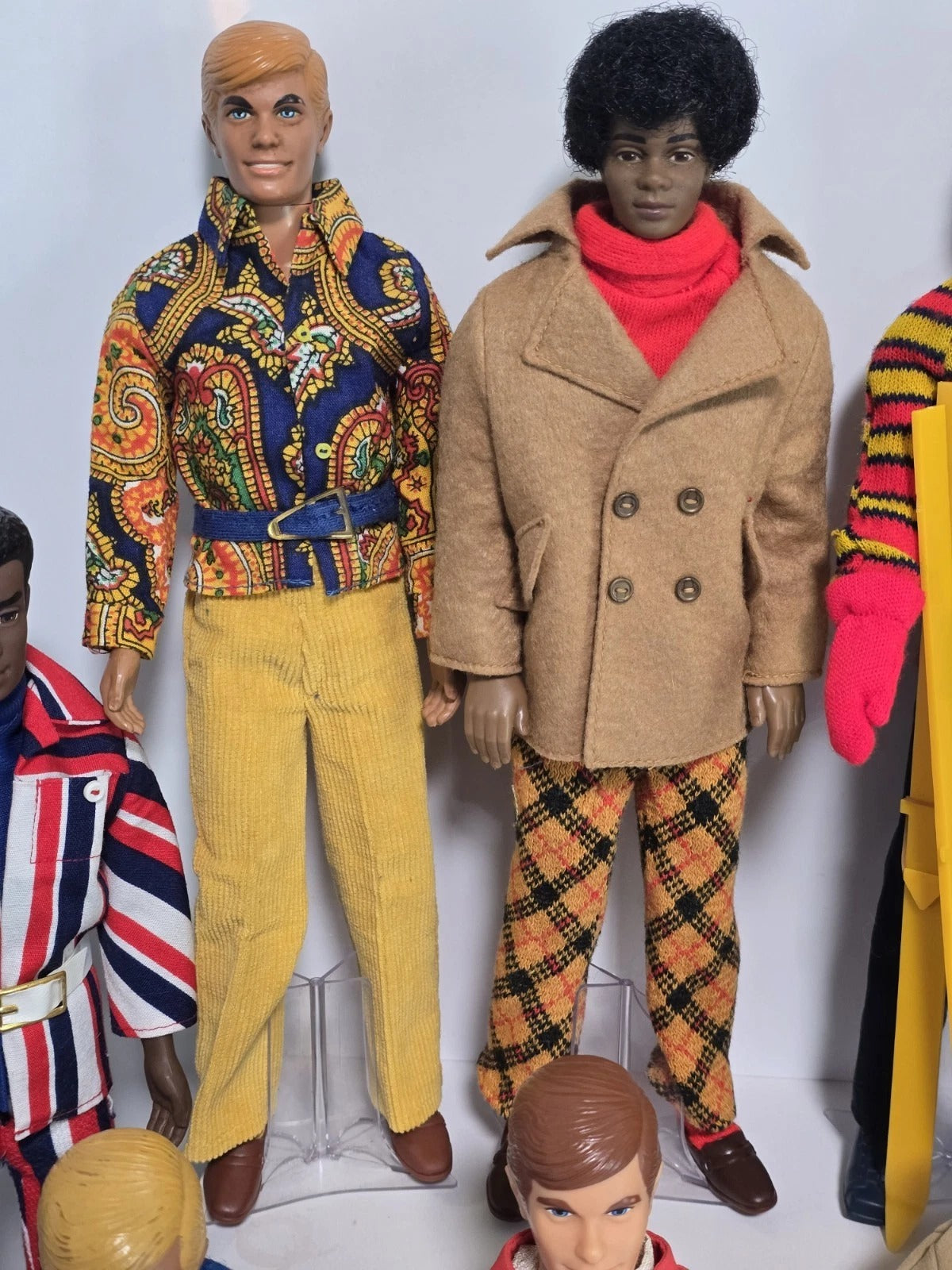 Vtg 1970s Mattel Ken & Brad Dolls LOT w/Original Clothes Accessories & Cases