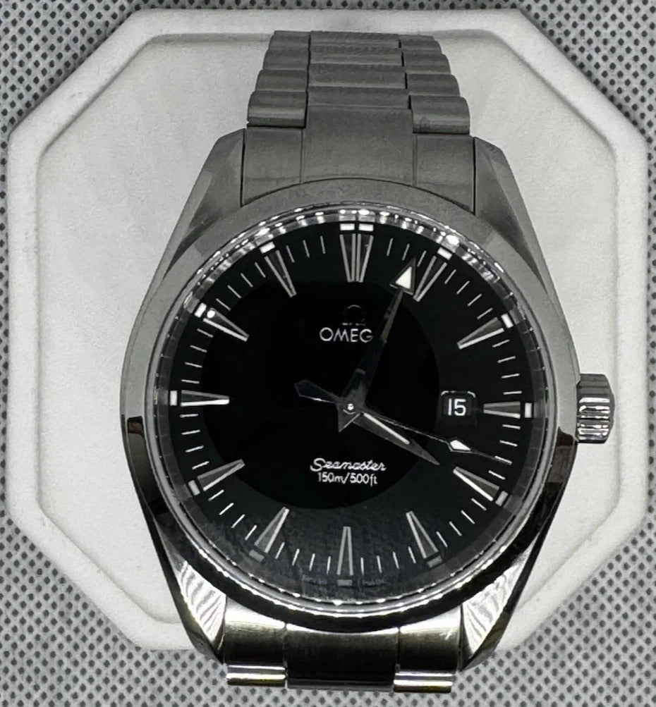 Omega Seamaster Aqua Terra Blck Dial Quartz 40mm Watch Excellent Condition R191