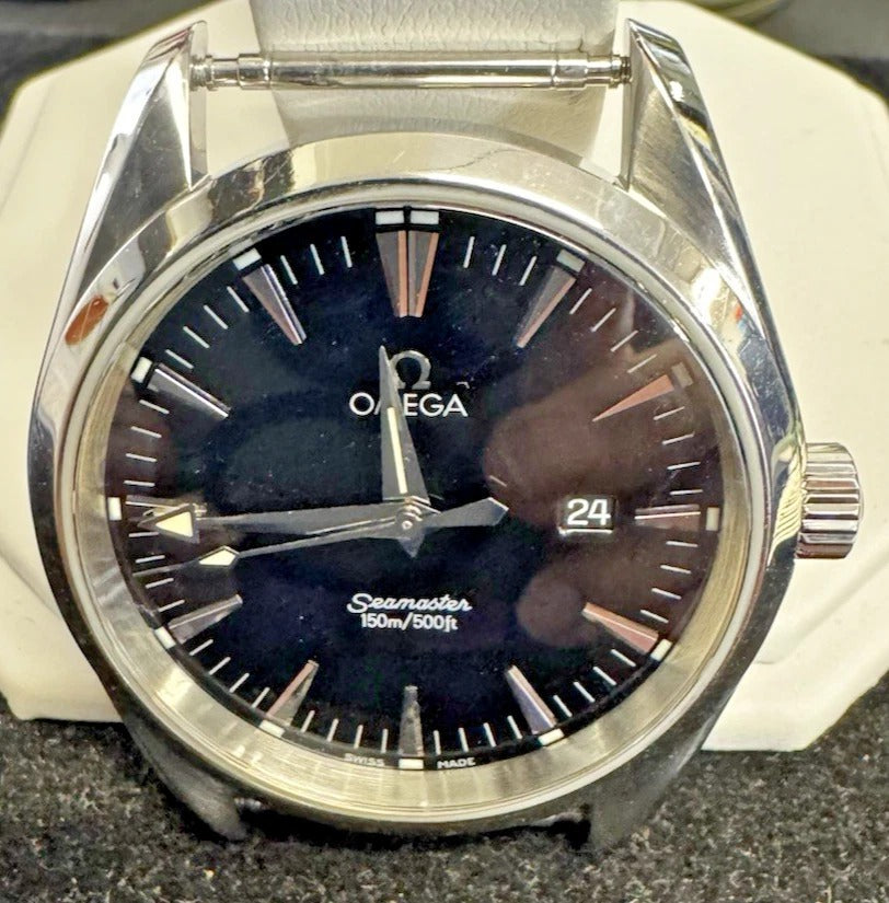 Omega Seamaster Aqua Terra Blck Dial Quartz 40mm Watch Excellent Condition R191