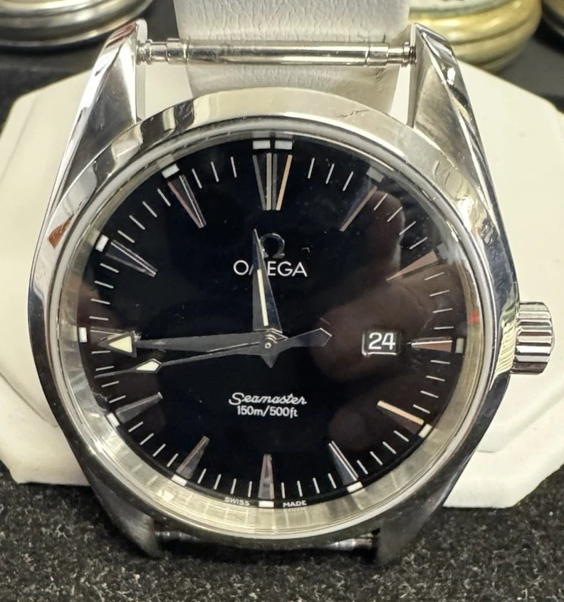 Omega Seamaster Aqua Terra Blck Dial Quartz 40mm Watch Excellent Condition R191