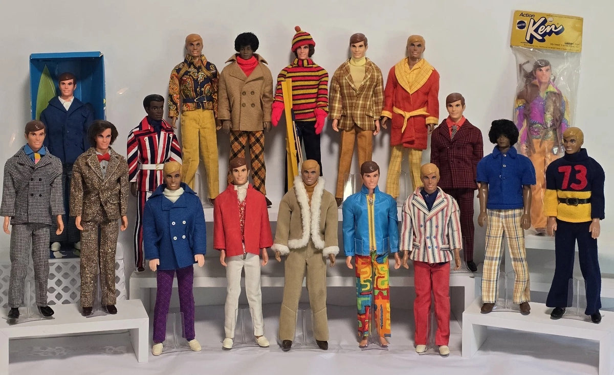Vtg 1970s Mattel Ken & Brad Dolls LOT w/Original Clothes Accessories & Cases
